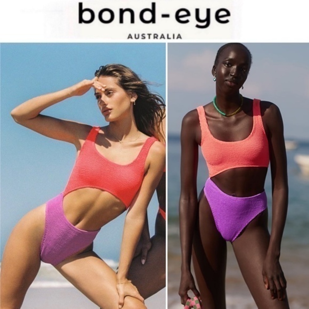 Bond-eye Maya One Piece Swimsuit in Ultraviolet/Multi Eco NWT 180$